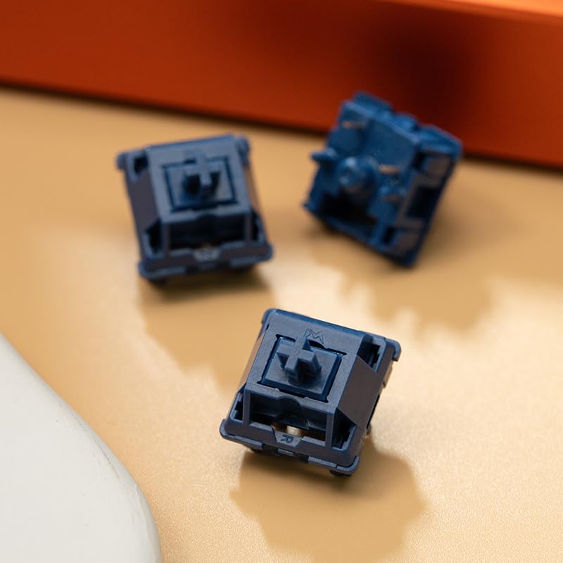 MELETRIX WS Light Tactile Mechanical Keyboard Switches Set, 5 Pin Navy Blue Factory Lubed Switch with POM Stem, 15.4mm Spring, Compatible with MX Keycaps for Gaming DIY Keyboard (35pcs) - Image 2
